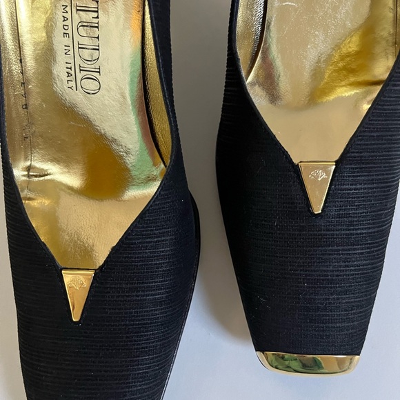 WOMENS MAB STUDIO MADE IN ITALY BOLOGNA BLACK PUMPS SZ AAAA 7 1/2 - Picture 5 of 7